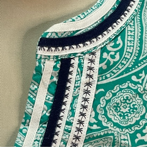 Talbots Paisley Print Cotton Embroidered Tunic Blouse Top Women's Size MP - Picture 6 of 10